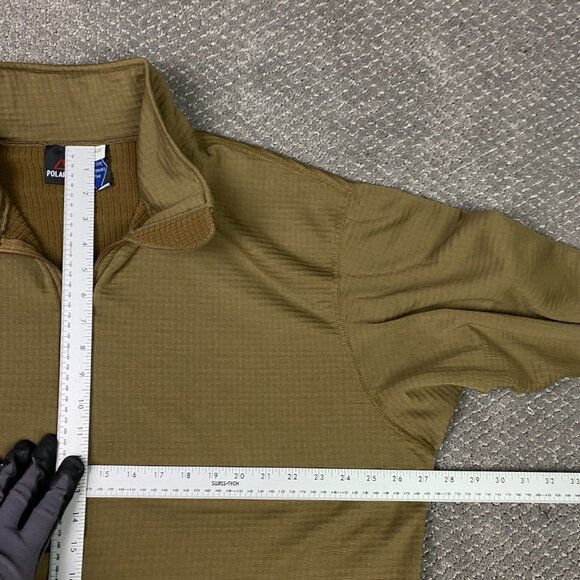 Peckham Polartec Fleece Pullover Mens XL Coyote Brown 1/4 Zip 1/2 Zip USMC - Picture 9 of 11